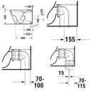 D-NEO TOILET CLOSE COUPLED RIMLESS 65CM
