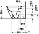 D-NEO TOILET BACK TO WALL RIMLESS 58 CM