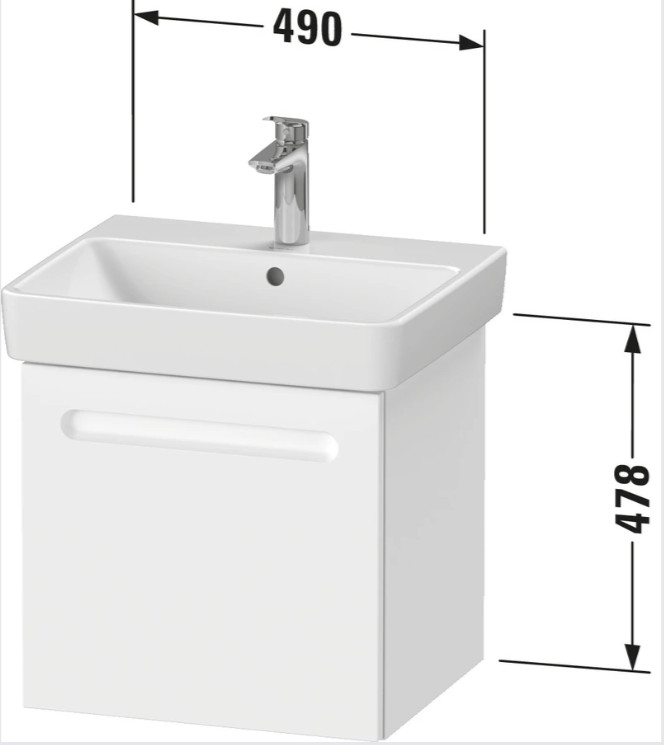X-BASE VANITY UNIT FOR 034265, 60 CM WHITE MATT (FROM GERMANY)