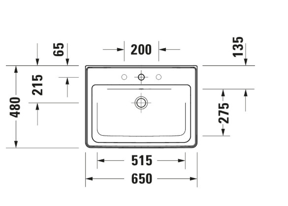 D-NEO FURNITURE WASH BASIN WHITE 65 CM