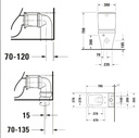 DURASTYLE TOILET CLOSE COUPLED 37X70 72 CM