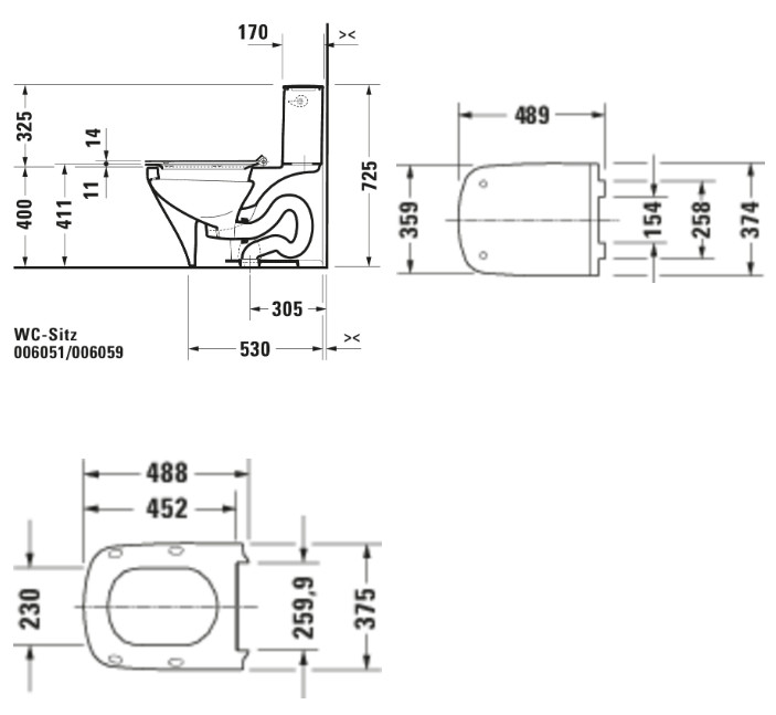 DURASTYLE TOILET SEAT & COVER 37X62 (SOFT CLOSE) FOR W.C 215609/254209/253709/216001/255909
