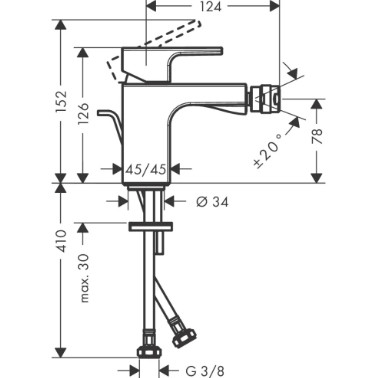 VERNIS SHAPE BIDET MIXER