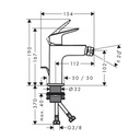 LOGIS SINGLE LEVER BIDET MIXER FINE WITH POP-UP 110