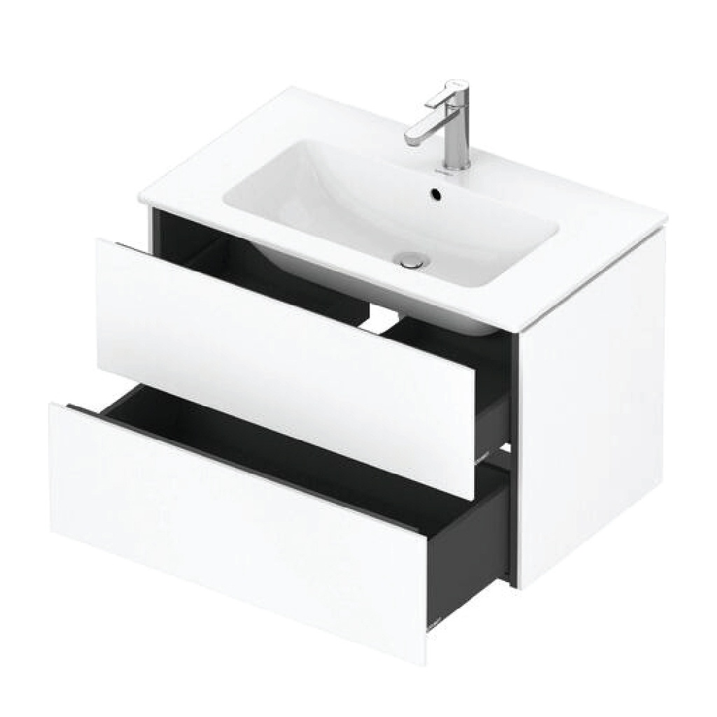 L-CUBE WALL MOUNTED VANITY UNIT FOR 233683 , 82 CM WHITE MATT - WITH 2 DRAWERS