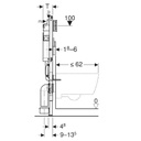 DUOFIX ELEMENT FOR WALL HUNG WC, 112 CM, WITH SIGMA CONCEALED CISTERN 12CM