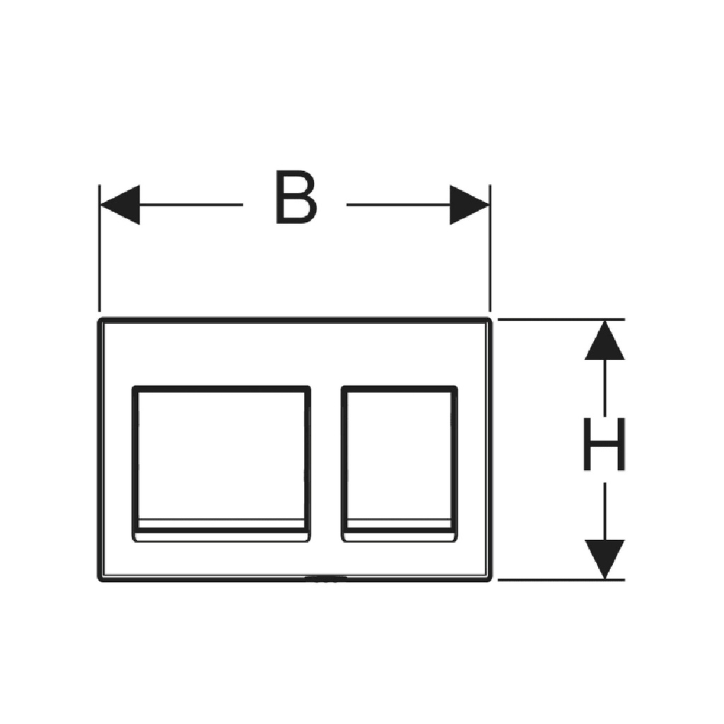 ALPHA 35 ACTUATOR PLATE DUAL FLUSH BRIGHT CHROME PLATED REPLACEMENT FOR OLD CODE 115.045.21.1