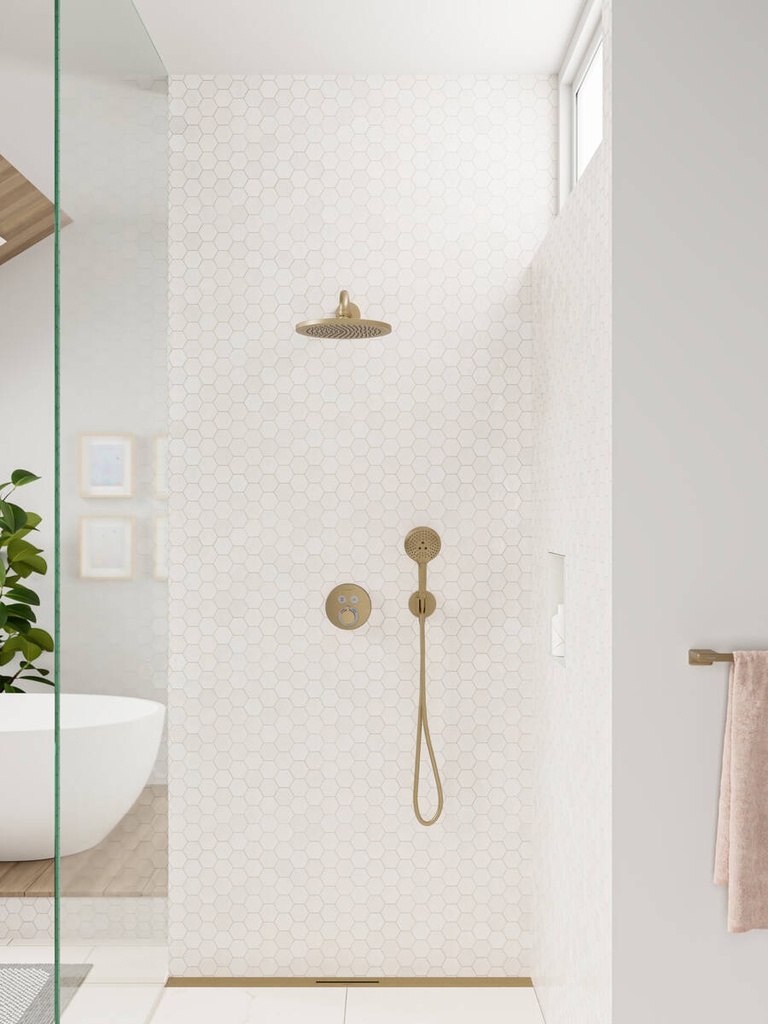 CROMA OVERHEAD SHOWER 280 1 JET ECOSMART BRUSHED GOLD