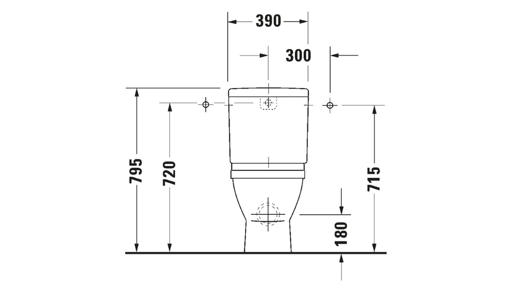 STARCK-3 TOILET CLOSE COUPLED 36X65.5 OUTLET FOR VARIO CONNECTOR