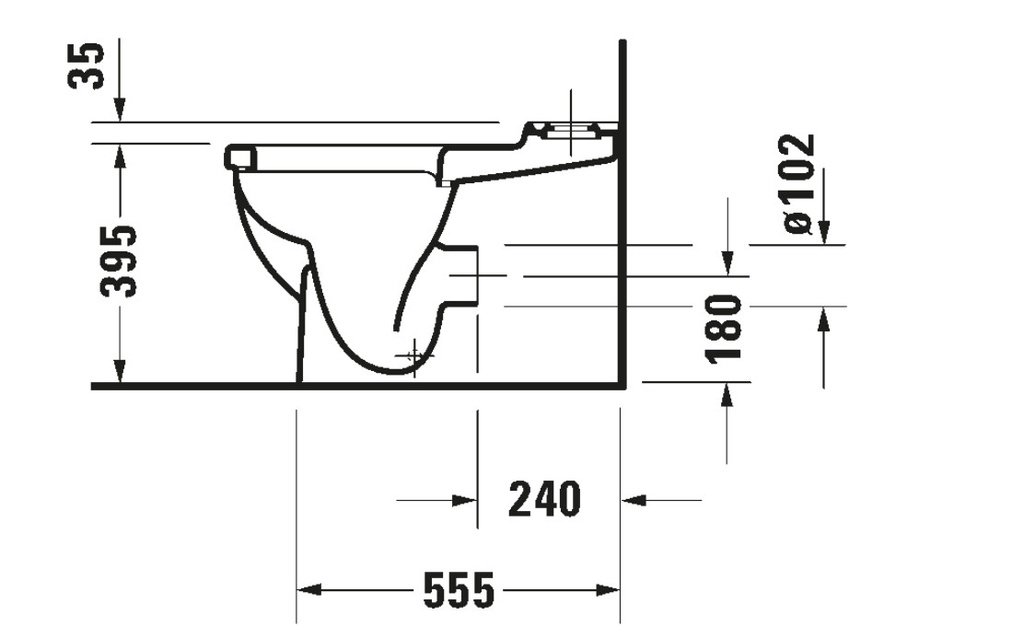 STARCK-3 TOILET CLOSE COUPLED 36X65.5 OUTLET FOR VARIO CONNECTOR