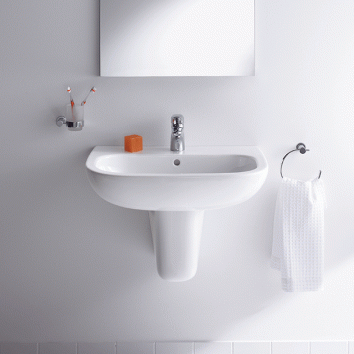 KIT D-CODE WASH BASIN 55CM WITH 1 TAP HOLE PUNCHED