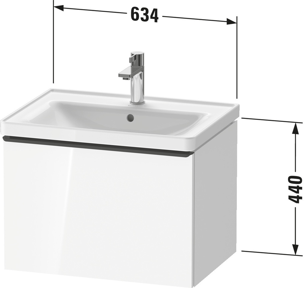 KIT D-NEO FURNITURE WASH BASIN WHITE 65 CM