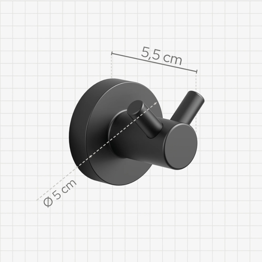 ASTRAL DOUBLE ROBE HOOK BLACK