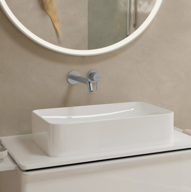 KIT TECTURIS S SINGLE LEVER BASIN MIXER FOR CONCEALED INSTALLATION WALL-MOUNTED ECOSMART+ WITH SPOUT 22,5 CM