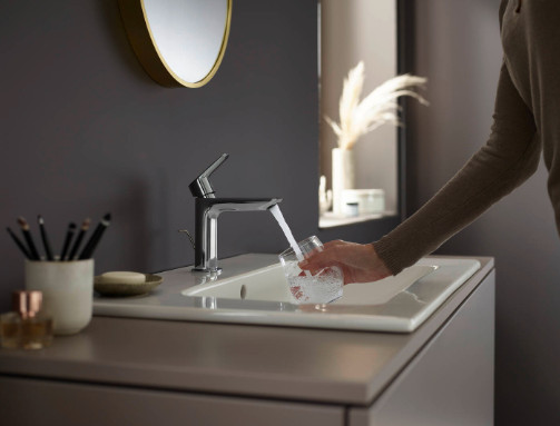 LOGIS SINGLE LEVER BASIN MIXER 110 FINE WITH POP-UP WASTE SET CHROME