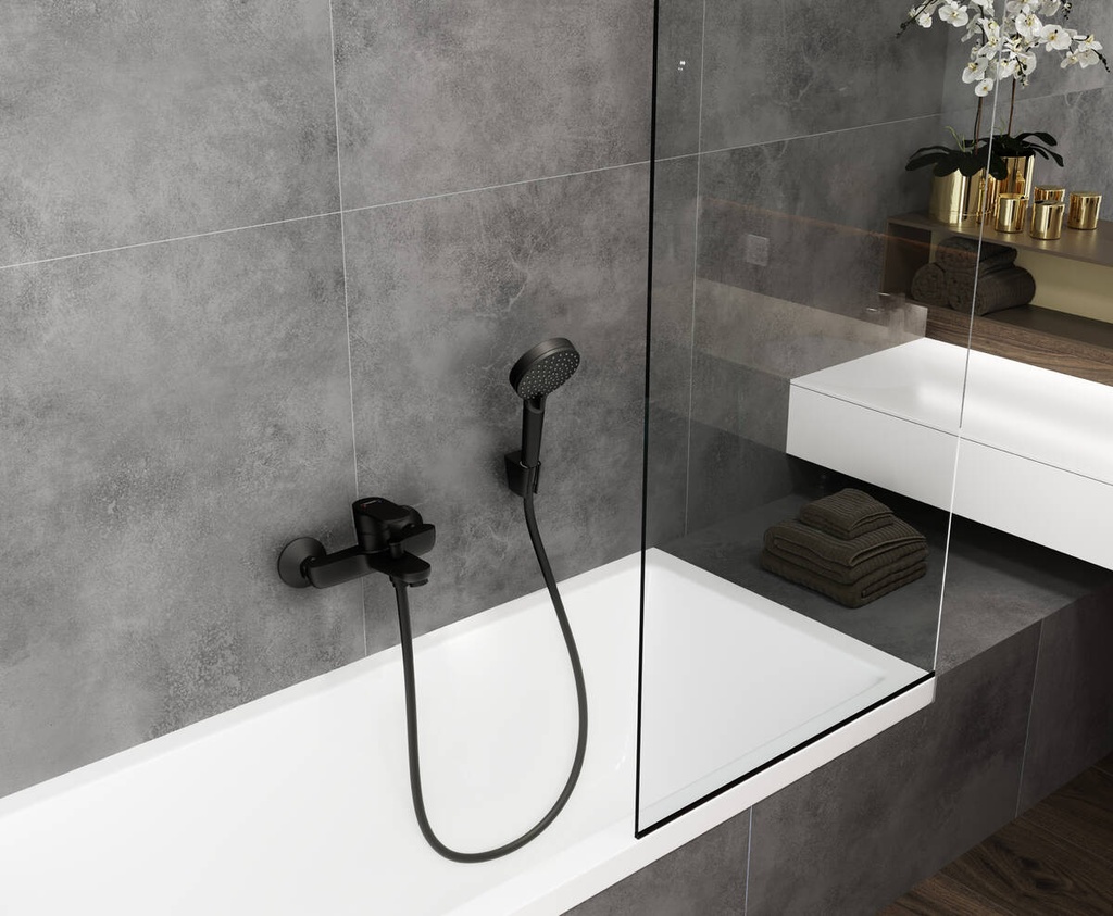 VERNIS BLEND SINGLE LEVER BATH MIXER FOR EXPOSED INSTALLATION MATT BLACK