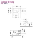 KIT HAPPY D2 TOILET WALL MOUNTED - RIMLESS 36.5X62 DURAFIX INCLUDED (RIMLESS)