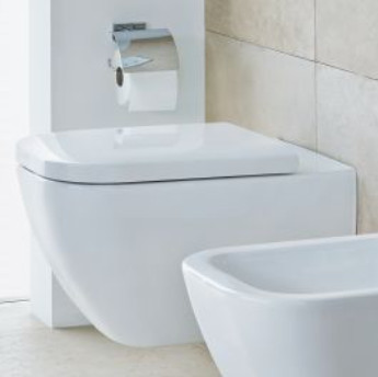 KIT HAPPY D2 TOILET WALL MOUNTED - W/O RIMLESS 36.5X54 DURAFIX INCLUDED