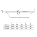 PALMA BATH TUB 180X80 - WHITE