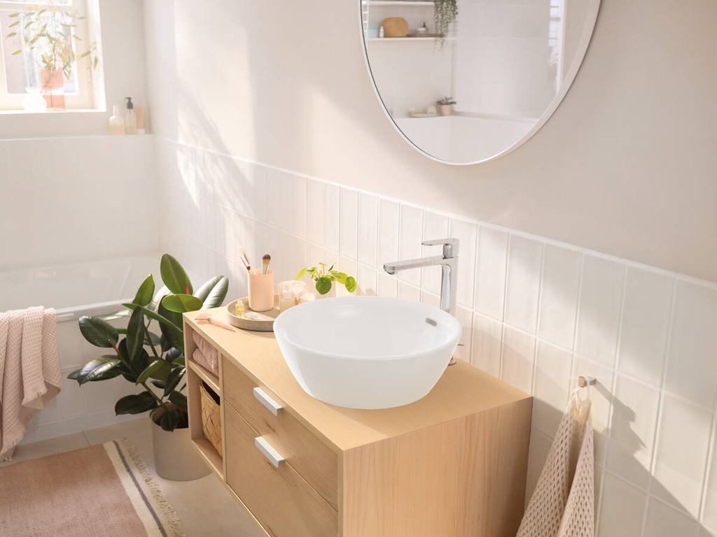 REBRIS S SINGLE LEVER BASIN MIXER 240 COOLSTART FOR WASH BOWLS WITH  POP-UP WASTE SET CHROME