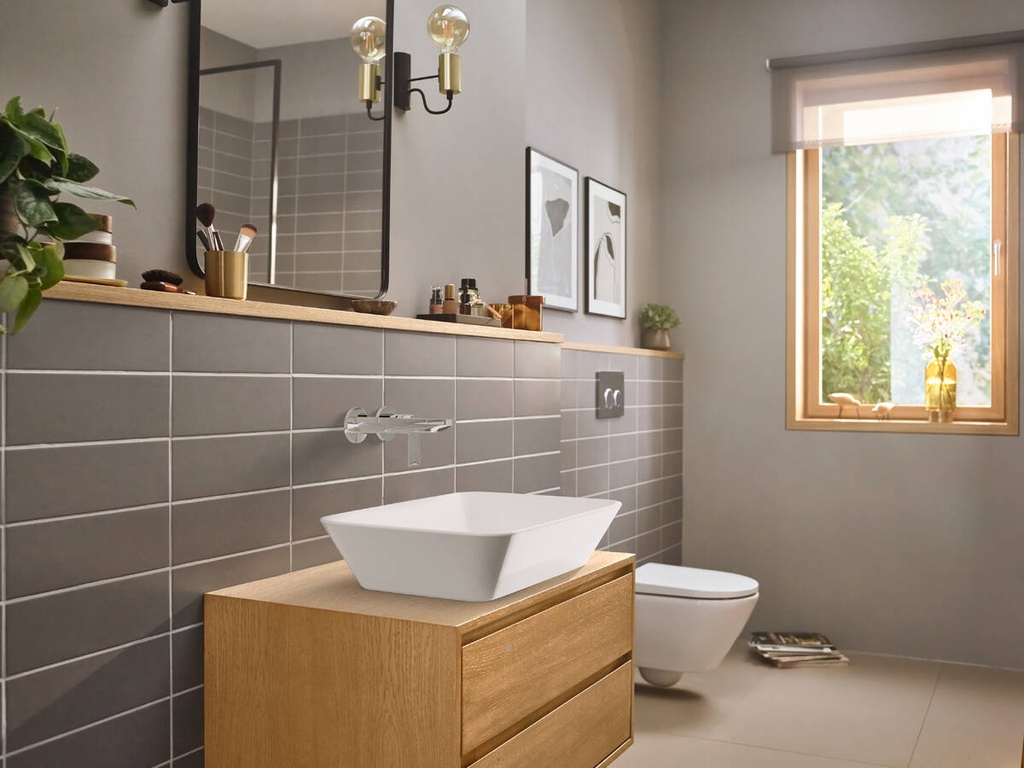 KIT REBRIS E SINGLE LEVER BASIN MIXER FOR CONCEALED INSTALLATION WALL-MOUNTED WITH SPOUT 20 CM CHROME