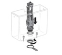 GEBERIT FLUSH VALVE TYPE 240, DUAL FLUSH, BRIGHT CHROME PLATED