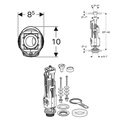 GEBERIT FLUSH VALVE TYPE 240, DUAL FLUSH, BRIGHT CHROME PLATED