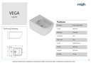 MAGNUS (VEGA SQUARE) BIDET WALL HUNG WHITE GLOSS