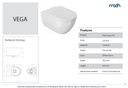 KIT VEGA WALL HUNG TOILET,WITHOUT DOUCHE WHITE GLOSS