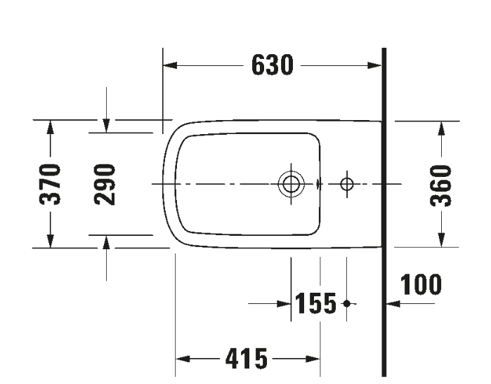 DURASTYLE BIDET FLOOR STANDING 37X63