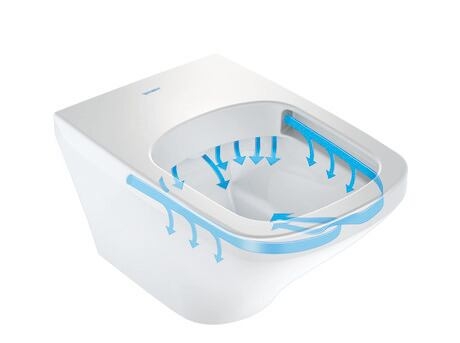 DURASTYLE TOILET WALL MOUNTED RIMLESS 37X54 DURAFIX INCLUDED