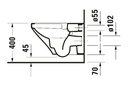 DURASTYLE TOILET WALL MOUNTED RIMLESS 37X54 DURAFIX INCLUDED