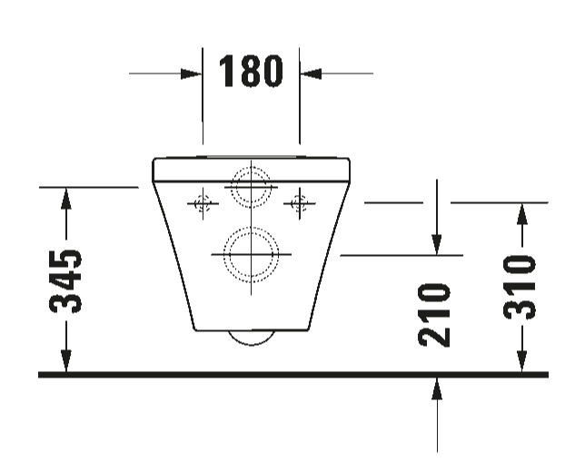 DURASTYLE TOILET WALL MOUNTED RIMLESS 37X54 DURAFIX INCLUDED