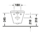 DURASTYLE TOILET WALL MOUNTED RIMLESS 37X54 DURAFIX INCLUDED