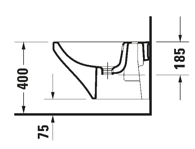 DURASTYLE BIDET WALL MOUNTED 37X54 DURAFIX INCLUDED