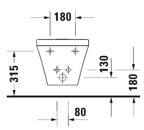 DURASTYLE BIDET WALL MOUNTED 37X54 DURAFIX INCLUDED