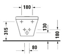 DURASTYLE BIDET WALL MOUNTED 37X54 DURAFIX INCLUDED