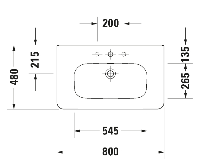 DURASTYLE FURNITURE WASH BASIN 80CM