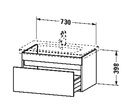 DURASTYLE VANITY UNIT 73X44.8 FOR 232080 WHITE MATT