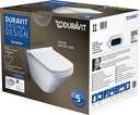 DURASTYLE TOILET WALL MOUNTED RIMLES SEAT AND COVER WITH SOFT CLOSURE COMPLETE SET