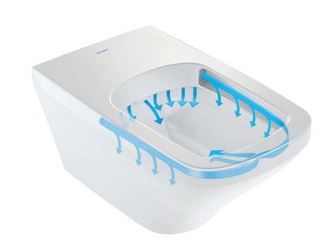 DURASTYLE TOILET WALL MOUNTED RIMLESS 37X62 DURAFIX INCLUDED