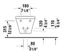 DURASTYLE BIDET WALL MOUNTED 37x62 DURAFIX INCLUDED