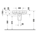 SOLEIL BY STARCK WASH BASIN 65CM 1 TAP HOLE