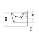 SOLEIL BY STARCK BIDET WALL MOUNTED 370X480MM COMPACT WITH OVERFLOW WITH TAP PLATFORM, DURAFIC INCLUDED