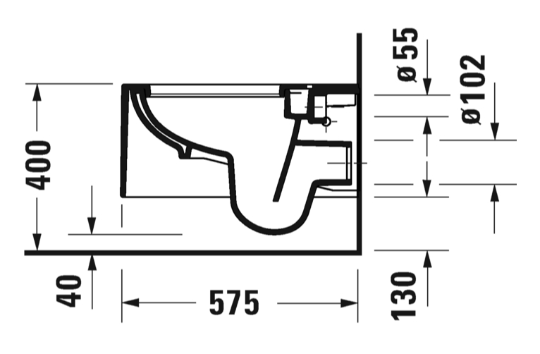 MILLIO WALL MOUNT TOILET 57 CM CINNAMON MAT SMOOTH