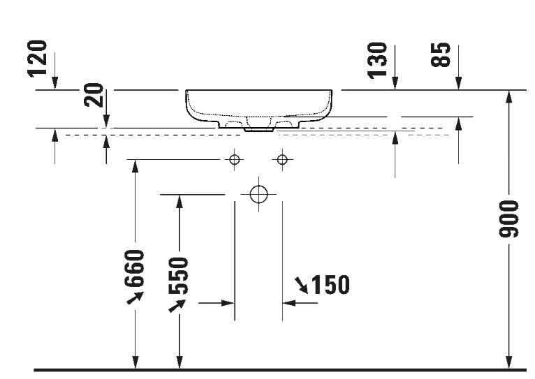 VITRIUM D ABOVE COUNTER BASIN 46 CM CINNAMON