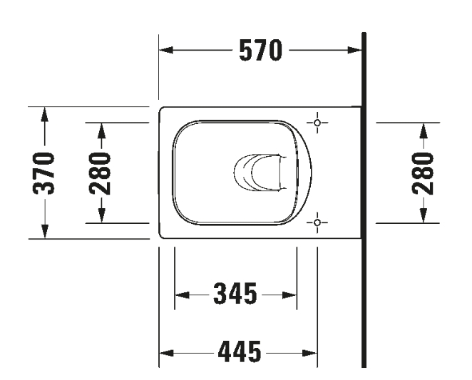 VERO AIR TOILET WALL MOUNTED RIMLESS 37X57 CM