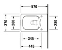 VERO AIR TOILET WALL MOUNTED RIMLESS 37X57 CM
