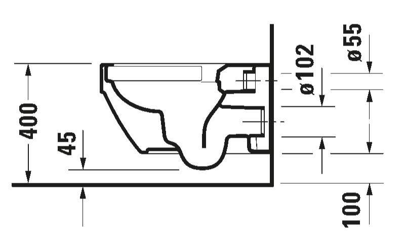 VERO AIR TOILET WALL MOUNTED RIMLESS 37X57 CM