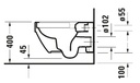 VERO AIR TOILET WALL MOUNTED RIMLESS 37X57 CM